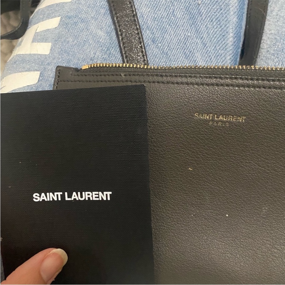 Saint Laurent Grey Leather Tote Bag - Picture 5 of 8